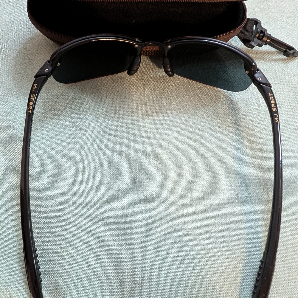 Maui Jim Black Rimless Sunglasses with Brown Zipper Case - Picture 7 of 11